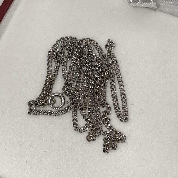 Solid Stamped 14K White Gold Link Neck Chain Necklace Vintage Unisex - Picture 3 of 10